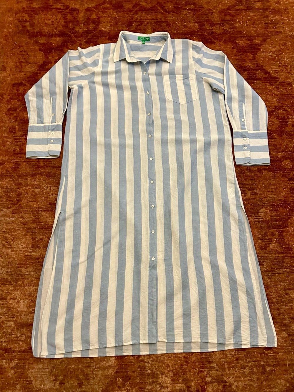 J. Crew Long Beach shirt in striped linen-cotton blend. Size XXL. - Picture 4 of 15